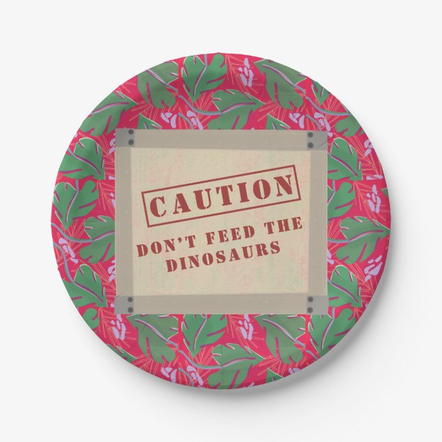 Dinosaur Jurrasic Boys Birthday Paper Plates (Front)
