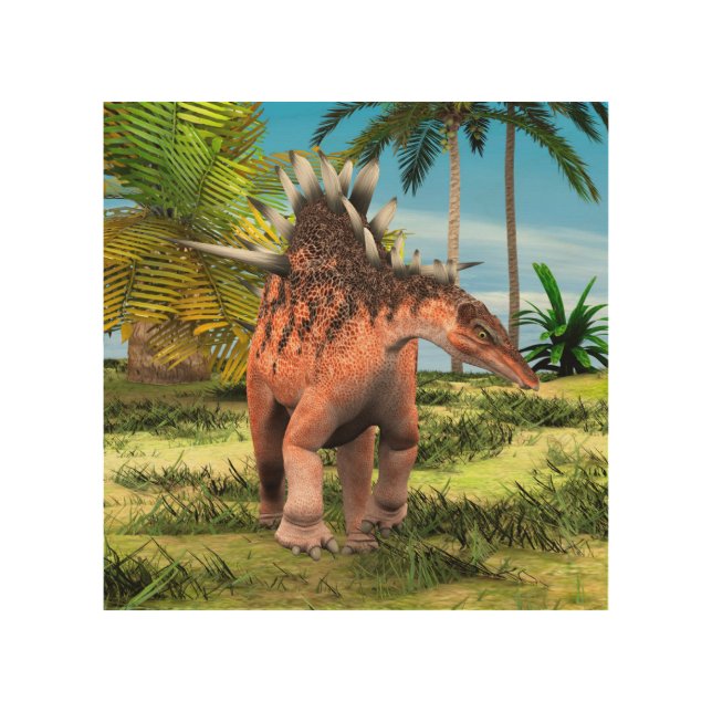 Dinosaur Kentrosaurus Wood Wall Art (Front)