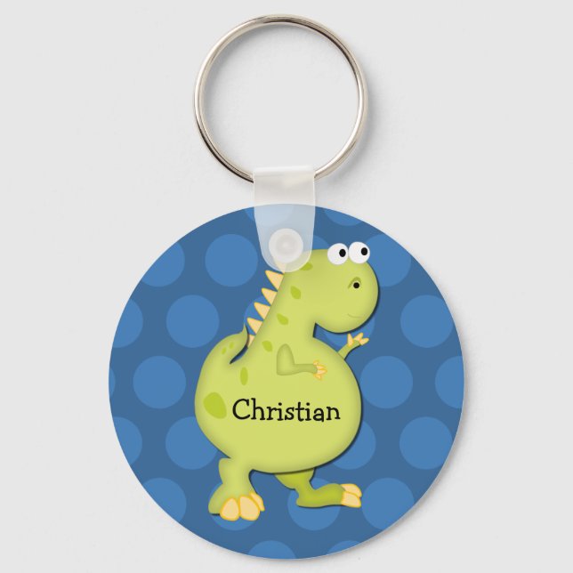 Dinosaur Keychain-blue Keychain (Front)