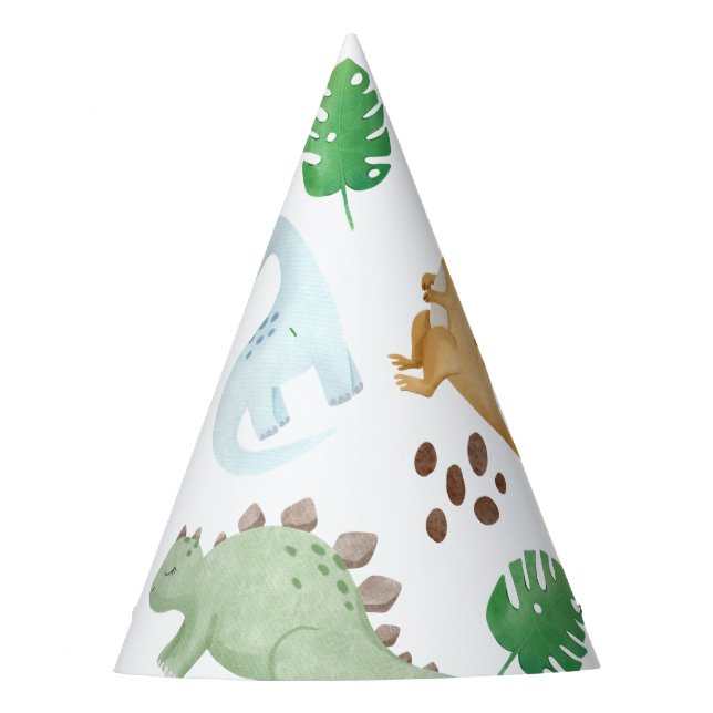 Dinosaur kid birthday Party Hat (Front)
