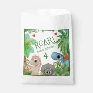 Dinosaur Kids 4th Birthday Favor Bag