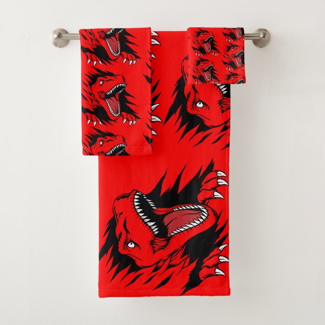 Dinosaur kids bath towel set (Insitu)