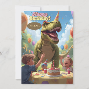 Dinosaur kids birthday card