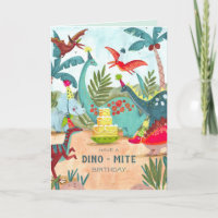 Dinosaur kids birthday card