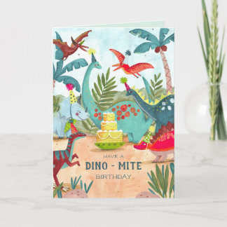 Dinosaur kids birthday card