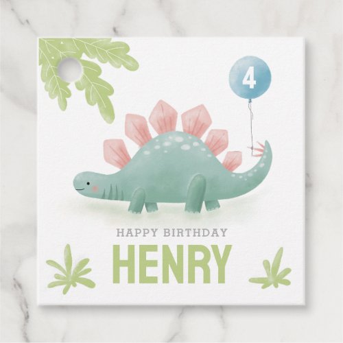 Dinosaur Kids Birthday Favor Tag