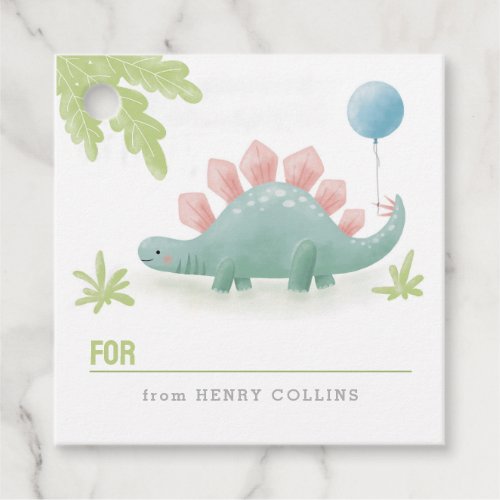 Dinosaur Kids Birthday Gift Tag