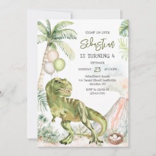Dinosaur Kids Birthday Invitation