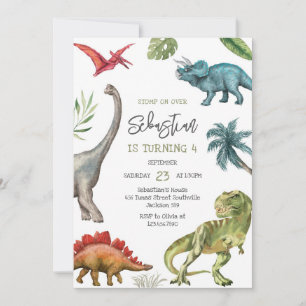 Dinosaur Kids Birthday Invitation