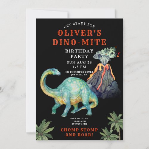 Dinosaur kids birthday Invitation