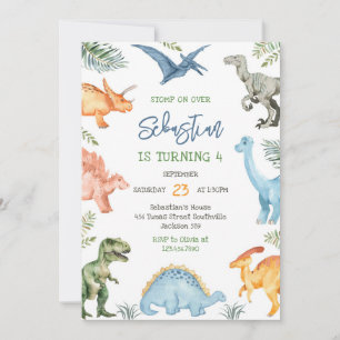 Dinosaur Kids Birthday Invitation