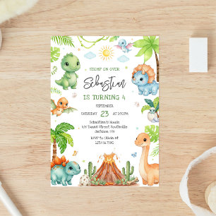 Dinosaur Kids Birthday Invitation