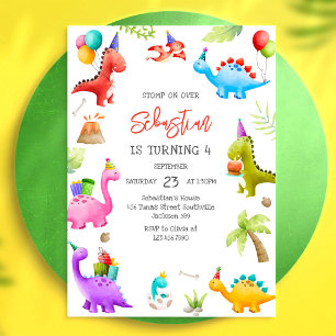 Dinosaur Kids Birthday Invitation