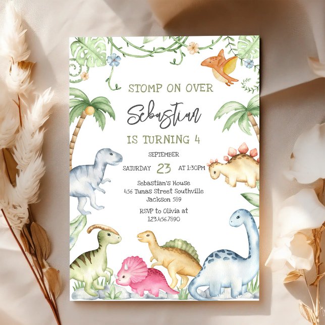 Dinosaur Kids Birthday Invitation (Creator Uploaded)