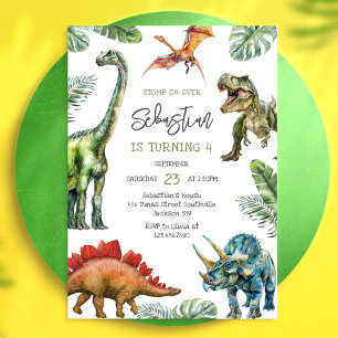 Dinosaur Kids Birthday Invitation