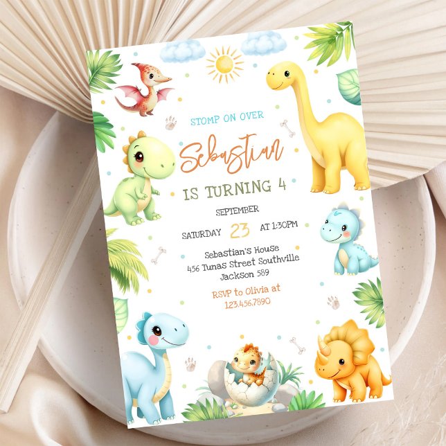 Dinosaur Kids Birthday Invitation (Creator Uploaded)