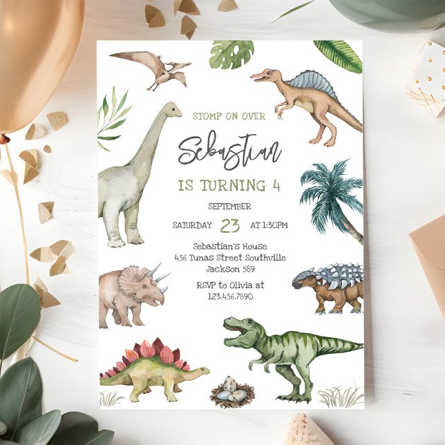 Dinosaur Kids Birthday Invitation (Creator Uploaded)