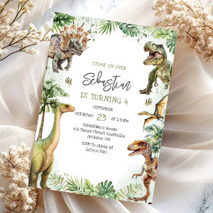 Dinosaur Kids Birthday Invitation