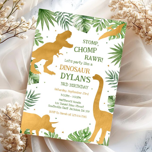 Dinosaur Kids Birthday Invitation (Creator Uploaded)