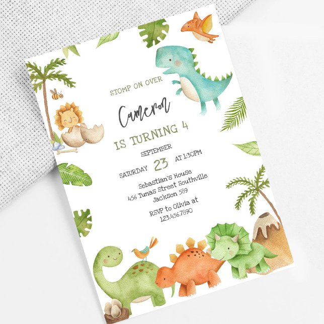 Dinosaur Kids Birthday Invitation (Creator Uploaded)