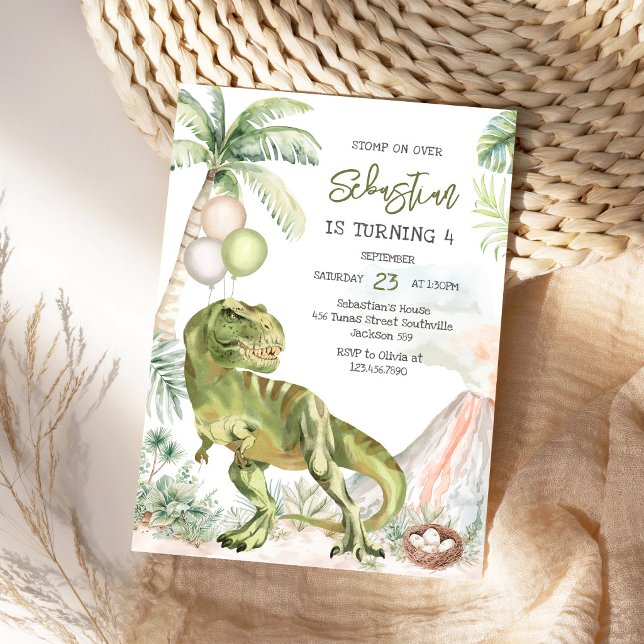 Dinosaur Kids Birthday Invitation (Creator Uploaded)