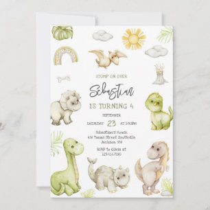Dinosaur Kids Birthday Invitation