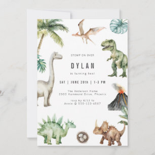 Dinosaur Kids Birthday Party Invitation