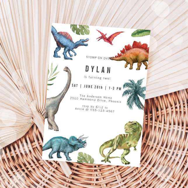 Dinosaur Kids Birthday Party Invitation (Creator Uploaded)