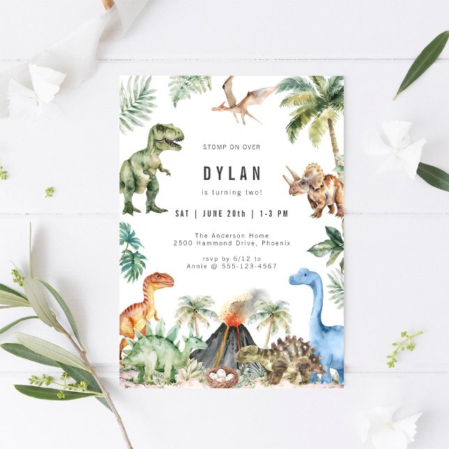 Dinosaur Kids Birthday Party Invitation (Creator Uploaded)