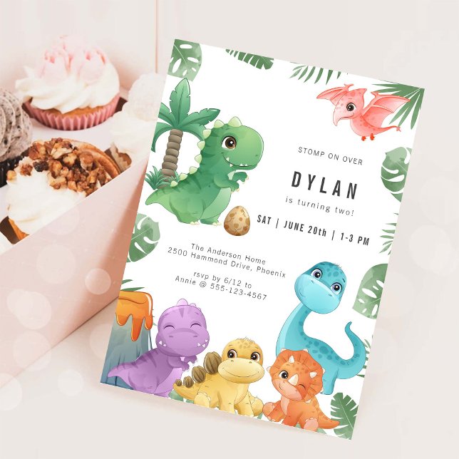 Dinosaur Kids Birthday Party Invitation (Creator Uploaded)
