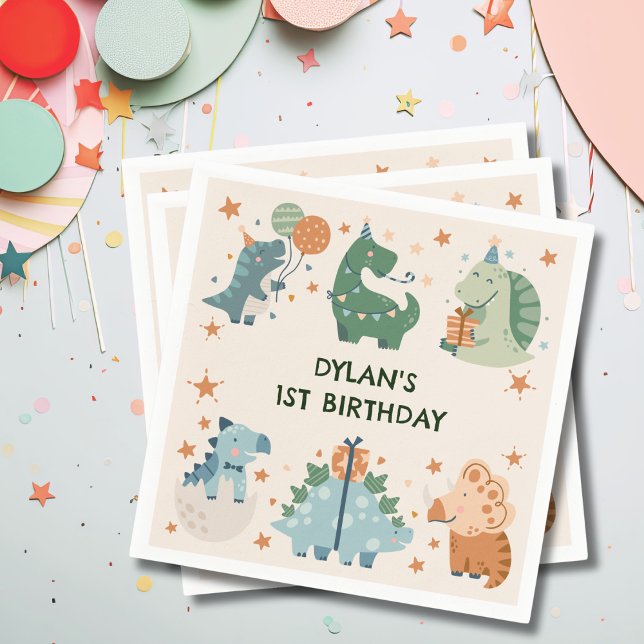 Dinosaur Kid's Birthday Party Napkins (Creator Uploaded)
