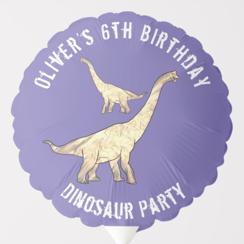Dinosaur Kids Birthday Party Purple Balloon