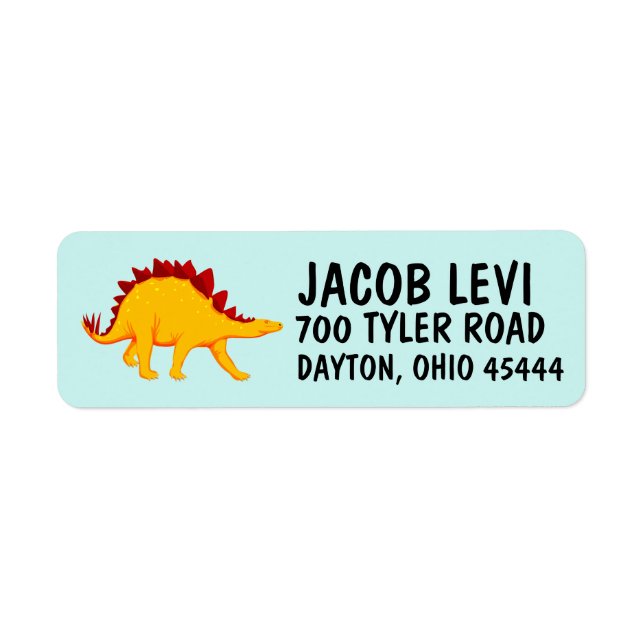 DINOSAUR KIDS BOYS Return Address Label (Front)