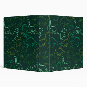 Dinosaur Kids Cartoon Boys Girl Background Pattern 3 Ring Binder