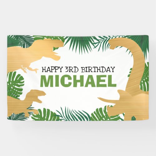 Dinosaur Kids Dino Jurassic Trex Boy Birthday Banner