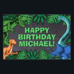 Dinosaur Kids Dino Jurassic Trex Boy Birthday Sign<br><div class="desc">This dinosaur design is great for the birthday boy in your life. Give them a dino-mite bday with this dino themed design featuring a trex,  triceratops,  brontosaurus,  and raptor.</div>