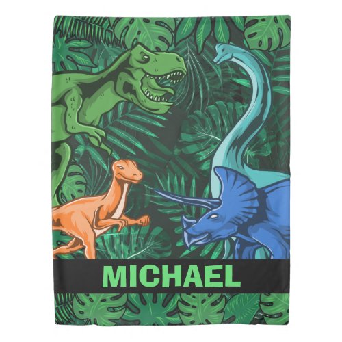 Dinosaur Kids Dino Jurassic Trex Boy Customizable Duvet Cover