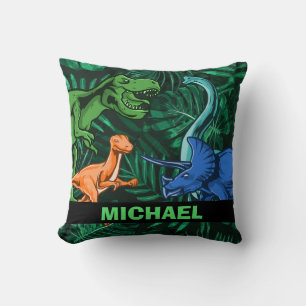 Dinosaur Kids Dino Jurassic Trex Boy Customizable Throw Pillow