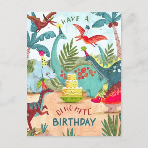 Dinosaur kids dino_mite birthday card