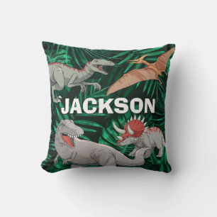 Dinosaur Kids Dino Trex Prehistoric Boy Custom Throw Pillow