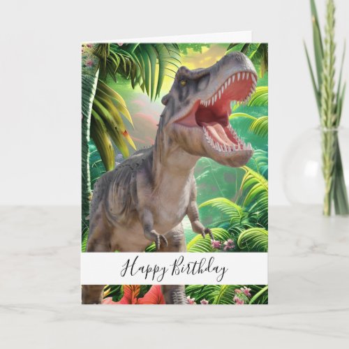 Dinosaur Kids Jurassic Trex Birthday Card