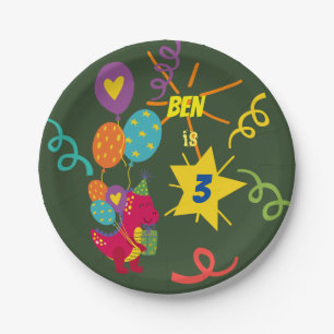 Dinosaur kids party tableware paper plates