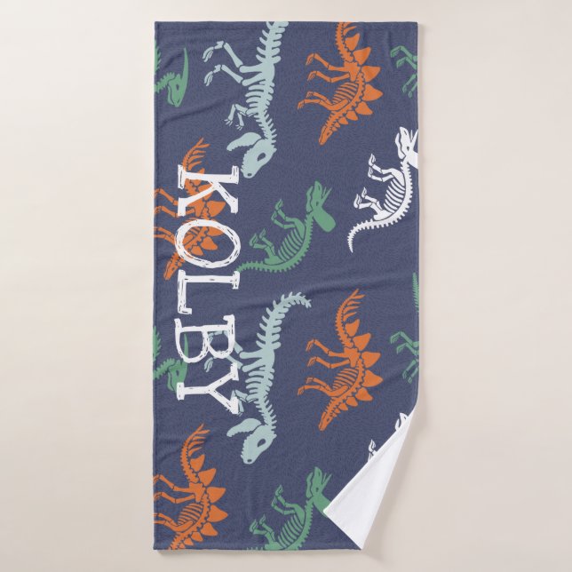 Dinosaur Kids Personalized Name Bath Towel (Bath Towel)