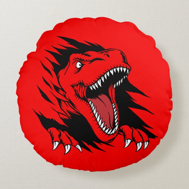 Dinosaur kids round pillow (Front)