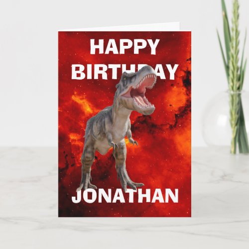 Dinosaur Kids T REX birthday card