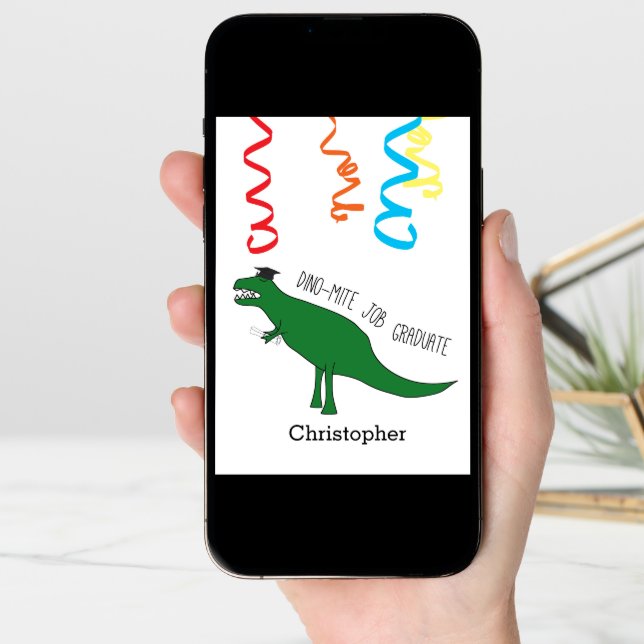 Dinosaur Kindergarten Graduation Card (Front Digital)