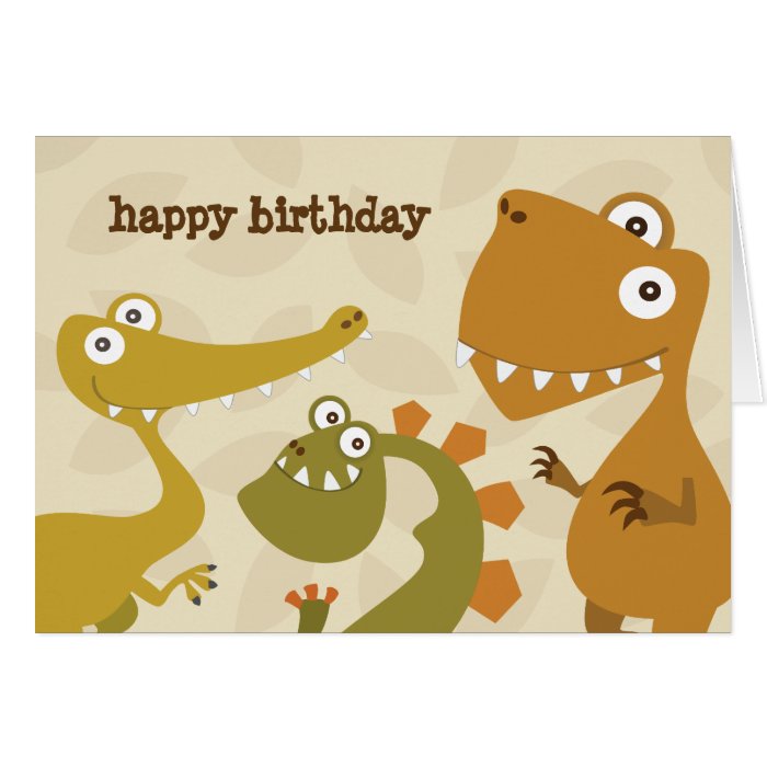 Dinosaur Land Birthday Greeting Card