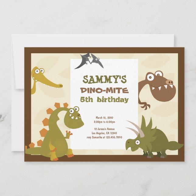 Dinosaur Land Birthday Invitation (Front)