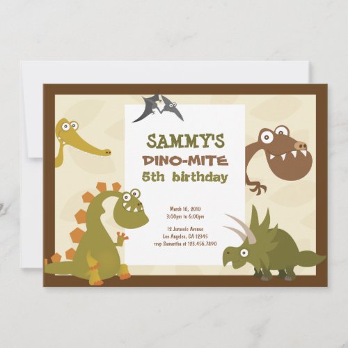 Dinosaur Land Birthday Invitation