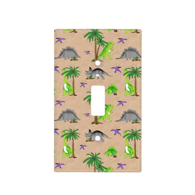 Dinosaur Land Cute Dino Light Switch Cover (Front)